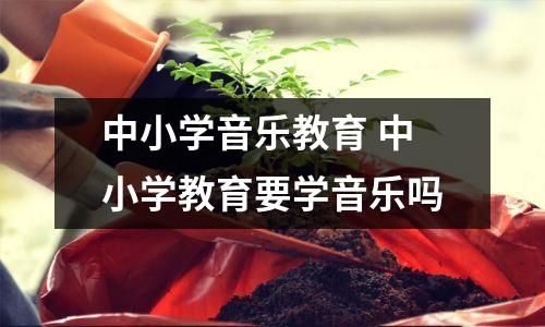 中小学音乐教育 中小学教育要学音乐吗