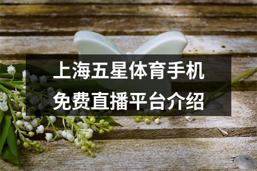 上海五星体育手机免费直播平台介绍