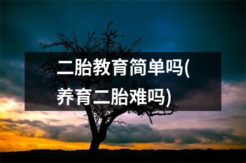 二胎教育简单吗(养育二胎难吗)