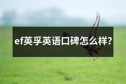 ef英孚英语口碑怎么样?