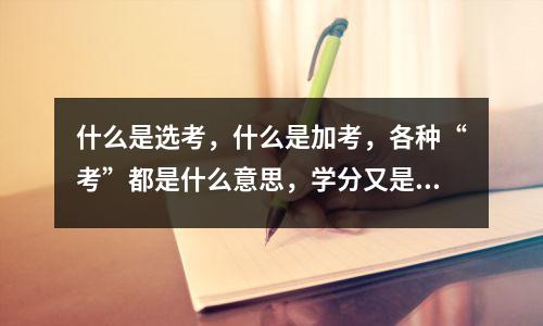 什么是选考，什么是加考，各种“考”都是什么意思，学分又是用来干嘛？