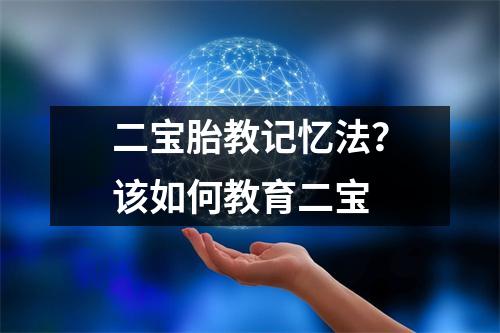 二宝胎教记忆法?该如何教育二宝