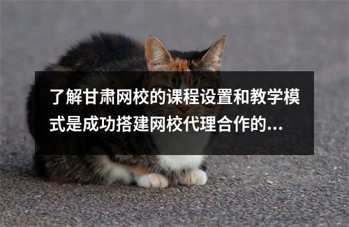 了解甘肃网校的课程设置和教学模式是成功搭建网校代理合作的关键