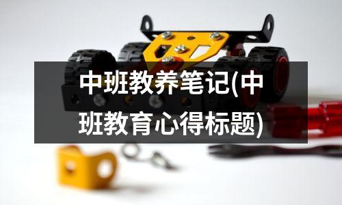 中班教养笔记(中班教育心得标题)