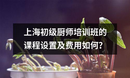 上海初级厨师培训班的课程设置及费用如何?