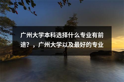 广州大学本科选择什么专业有前途？，广州大学以及最好的专业