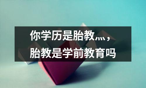你学历是胎教灬,胎教是学前教育吗