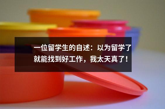 一位留学生的自述:以为留学了就能找到好工作,我太天真了!