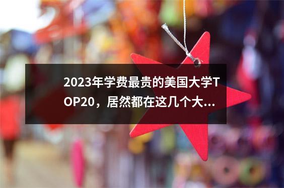 2023年学费最贵的美国大学TOP20,居然都在这几个大学城!