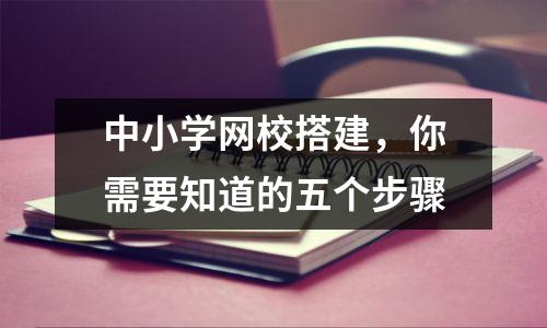 中小学网校搭建，你需要知道的五个步骤