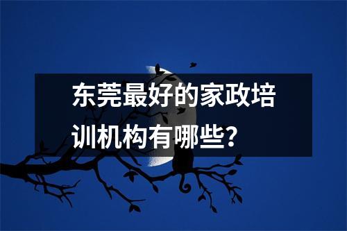 东莞最好的家政培训机构有哪些?