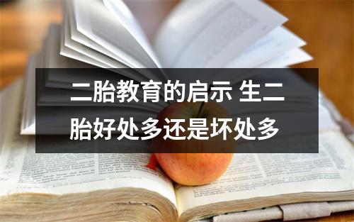 二胎教育的启示 生二胎好处多还是坏处多