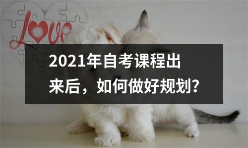 2021年自考课程出来后,如何做好规划?