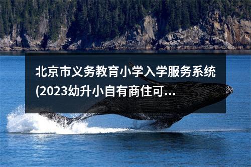 北京市义务教育小学入学服务系统(2023幼升小自有商住可以上学吗)