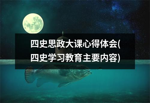 四史思政大课心得体会(四史学习教育主要内容)
