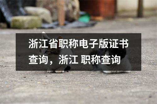 浙江省职称电子版证书查询,浙江 职称查询