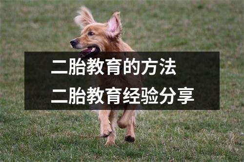 二胎教育的方法 二胎教育经验分享
