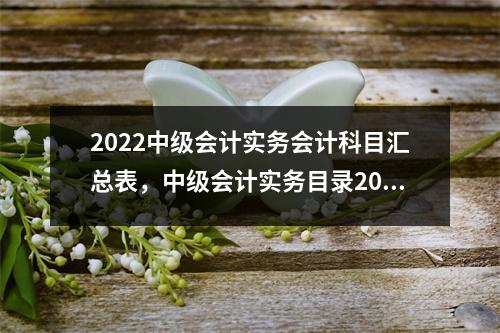 2022中级会计实务会计科目汇总表,中级会计实务目录2021