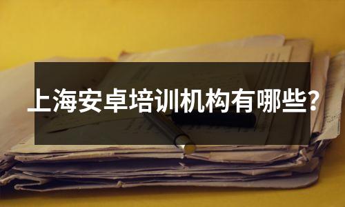 上海安卓培训机构有哪些?