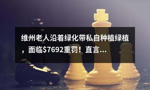 维州老人沿着绿化带私自种植绿植，面临$7692重罚！直言：到处都是，凭什么针对我？