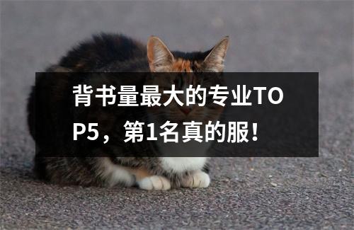 背书量最大的专业TOP5，第1名真的服！