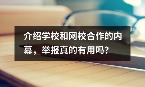 介绍学校和网校合作的内幕，举报真的有用吗？