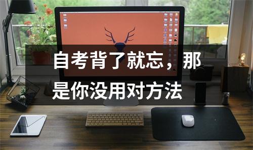 自考背了就忘，那是你没用对方法