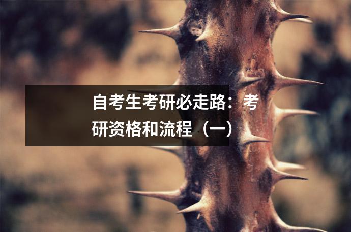 自考生考研必走路：考研资格和流程（一）
