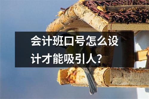 会计班口号怎么设计才能吸引人？