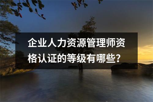 企业人力资源管理师资格认证的等级有哪些？