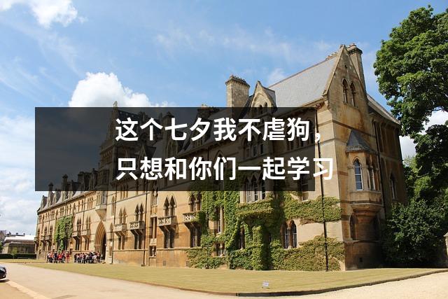 这个七夕我不虐狗，只想和你们一起学习