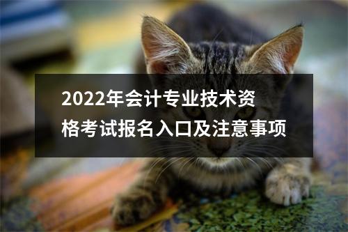 2022年会计专业技术资格考试报名入口及注意事项