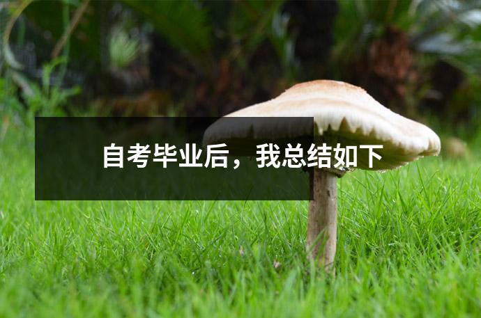 自考毕业后，我总结如下