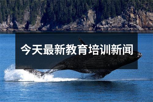 今天最新教育培训新闻