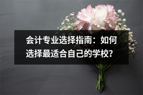会计专业选择指南：如何选择最适合自己的学校？