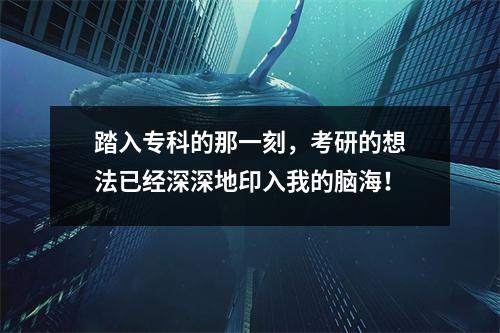 踏入专科的那一刻，考研的想法已经深深地印入我的脑海！