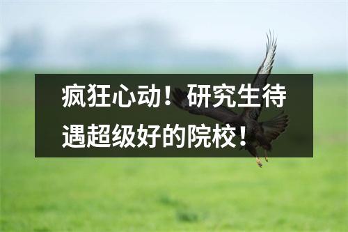 疯狂心动！研究生待遇超级好的院校！