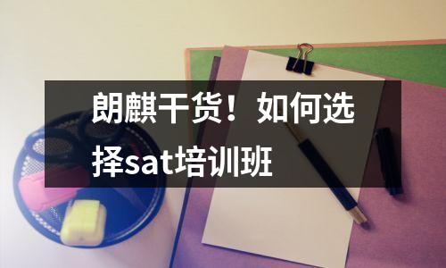 朗麒干货！如何选择sat培训班