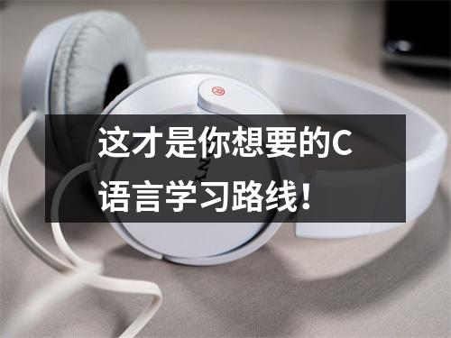 这才是你想要的C语言学习路线!