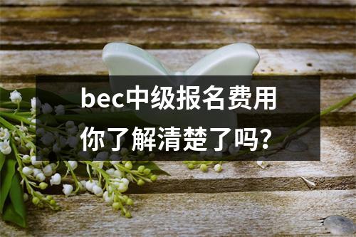 bec中级报名费用你了解清楚了吗?