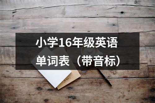 小学16年级英语单词表(带音标)