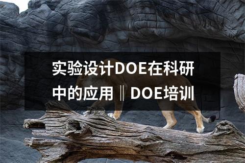 实验设计DOE在科研中的应用‖DOE培训