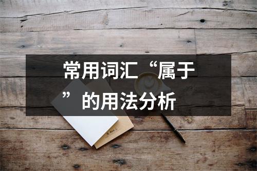 常用词汇“属于”的用法分析