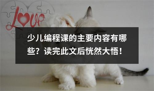少儿编程课的主要内容有哪些?读完此文后恍然大悟!
