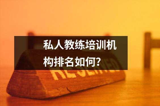 私人教练培训机构排名如何?