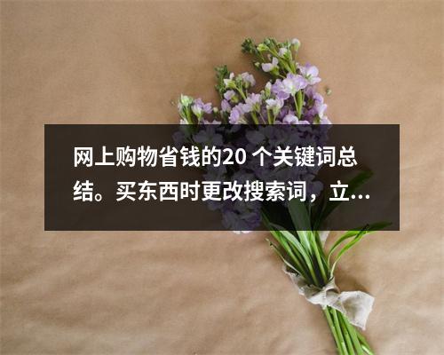 网上购物省钱的20 个关键词总结。买东西时更改搜索词,立即节省一半以上的钱。