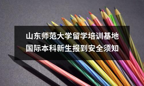 山东师范大学留学培训基地国际本科新生报到安全须知