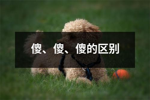 傻、傻、傻的区别
