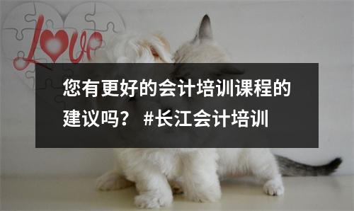 您有更好的会计培训课程的建议吗? #长江会计培训
