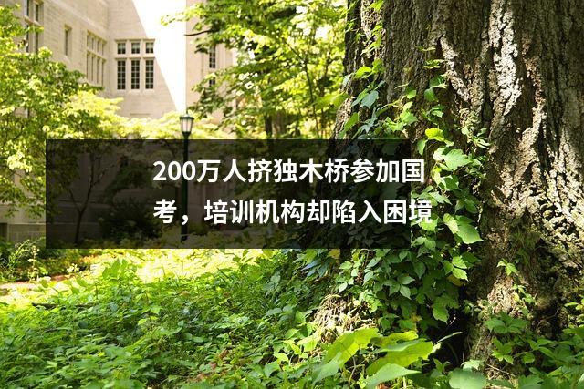 200万人挤独木桥参加国考,培训机构却陷入困境